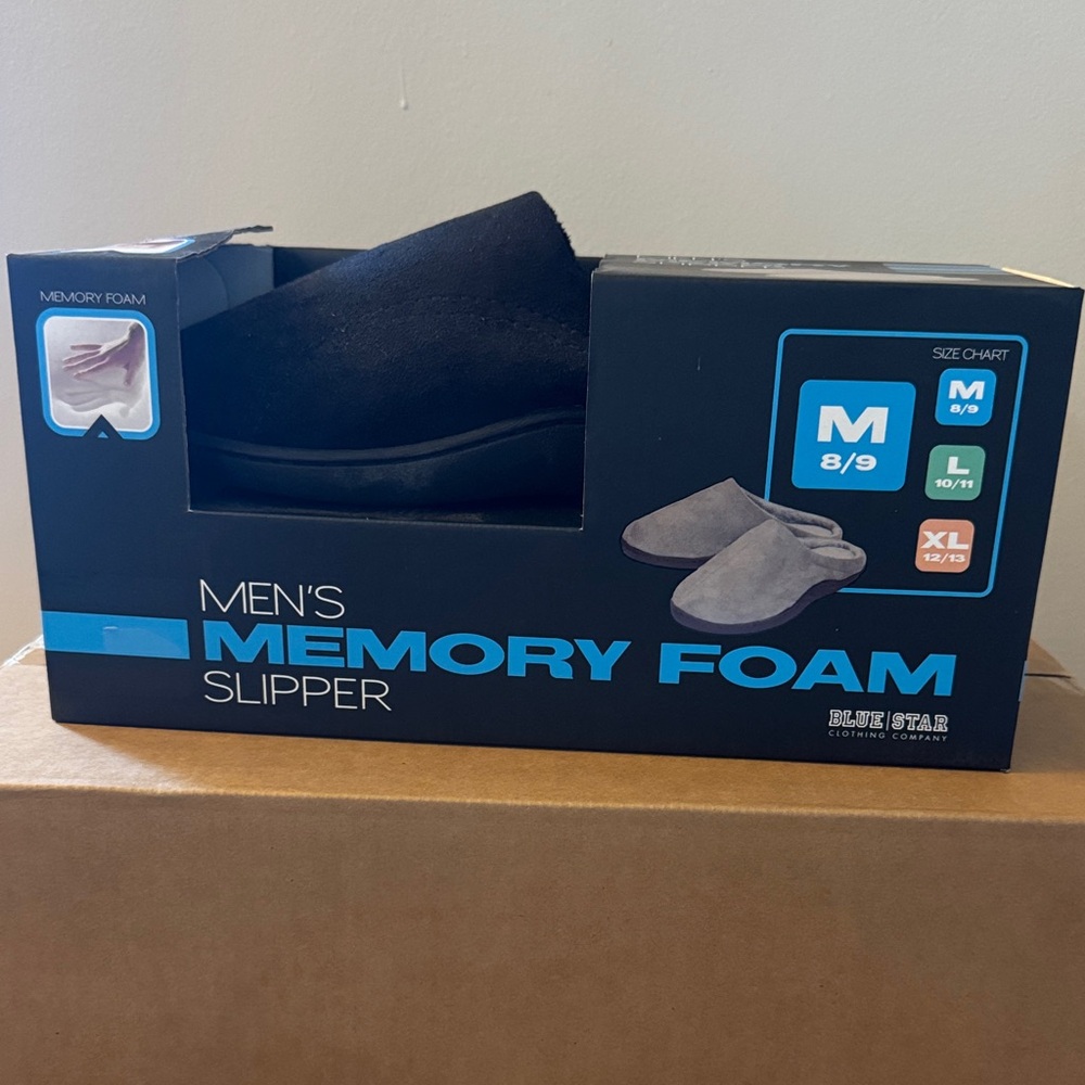 Men's Memory Foam Slipper - Black